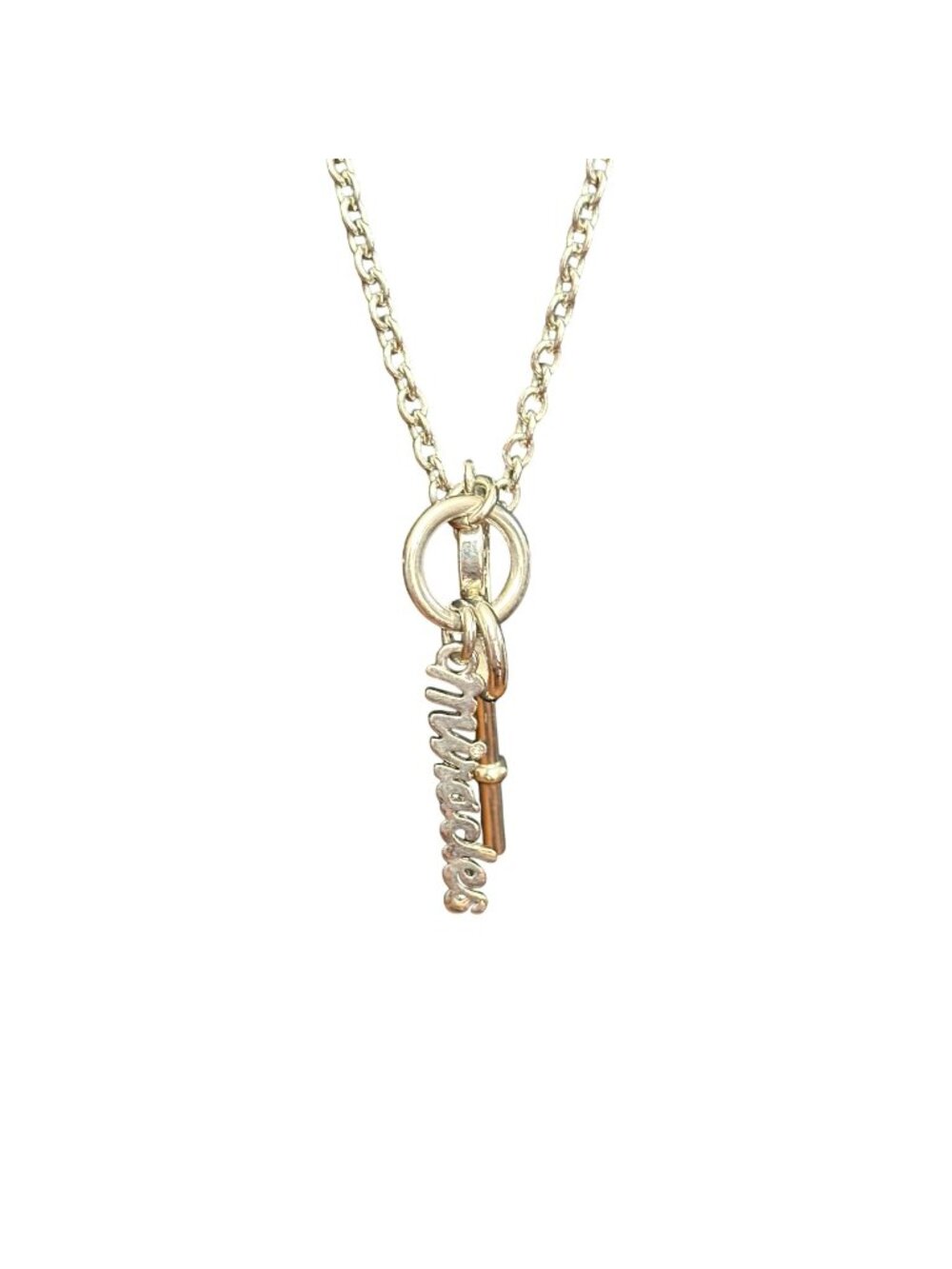 Chico's Necklace Jewelry Statement 30" Adjustable Silver Tone Miracles Skeleton